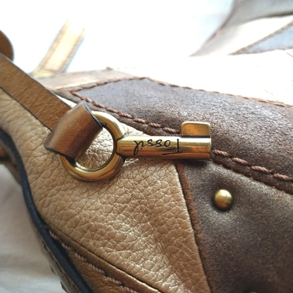 Adorable fossil quilted leather studded shoulder bag EUC ❤️ - Picture 8 of 13